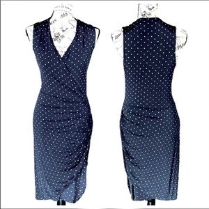 H & M Navy & White Polka Dot Dress